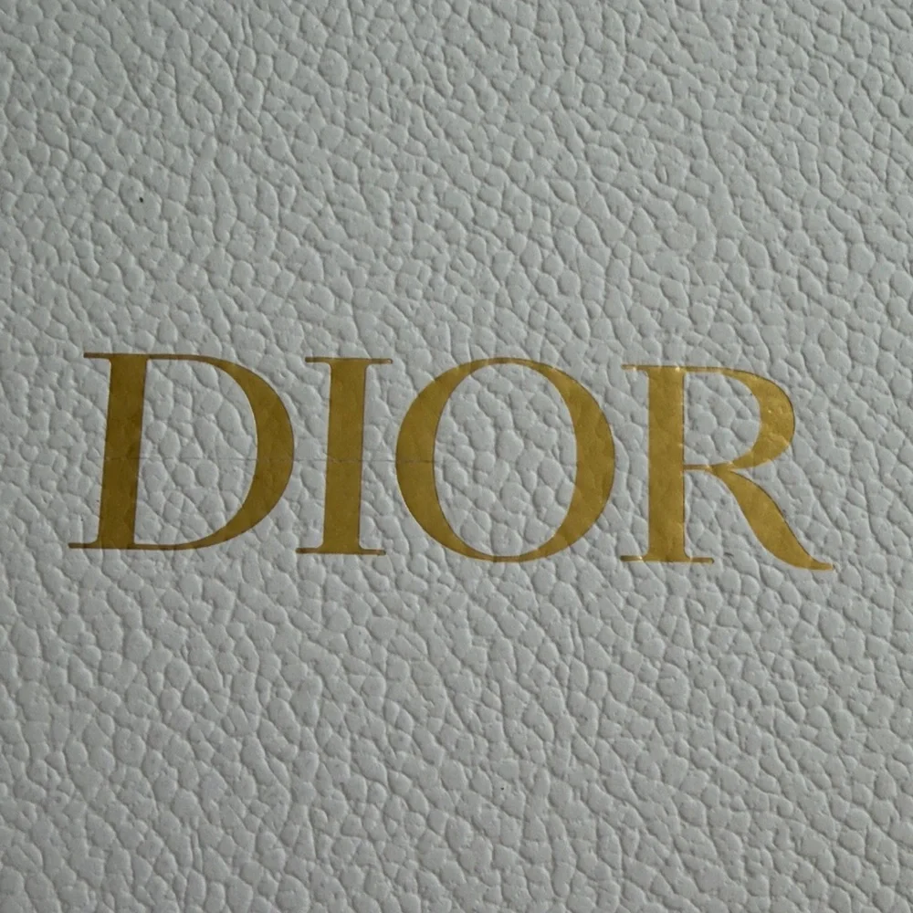 Dior White Gift Box with Gold Logo and Branded Ribbon Fill